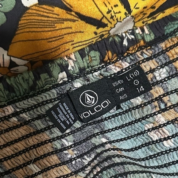 Volcom Luvely Daze 100% Modal Side Cutout Tie Front Sexy Boho Mini Dress Sz L - Picture 13 of 13